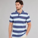Crew Clothing Mens Stripe Polo Shirt Blue Bell/Blue Indigo/White Linen