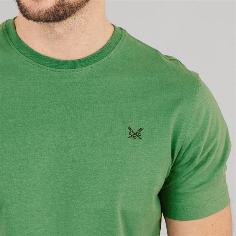 Crew Clothing Mens Round Neck T-Shirt Pine Green - Image 3