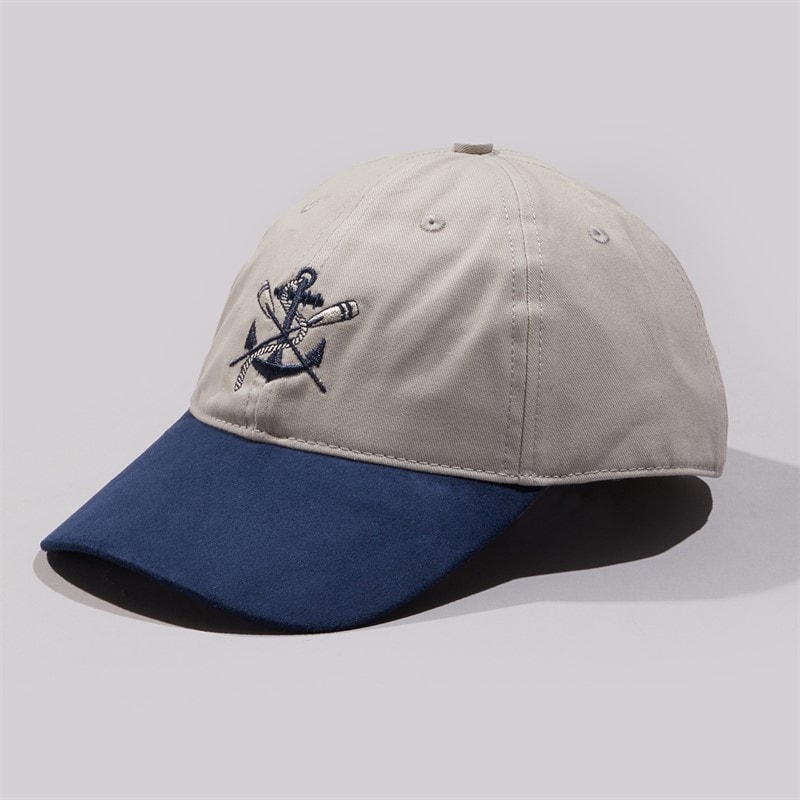Crew Clothing Mens Microsuede Anchor Cap Heritage Navy