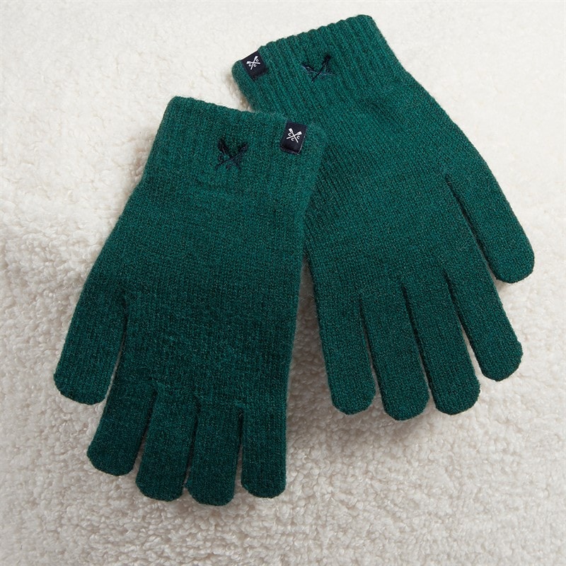 Crew Clothing Mens Gloves Bottle Green - Image 2
