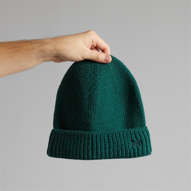 Crew Clothing Mens Beanie Hat Bottle Green - Image 2