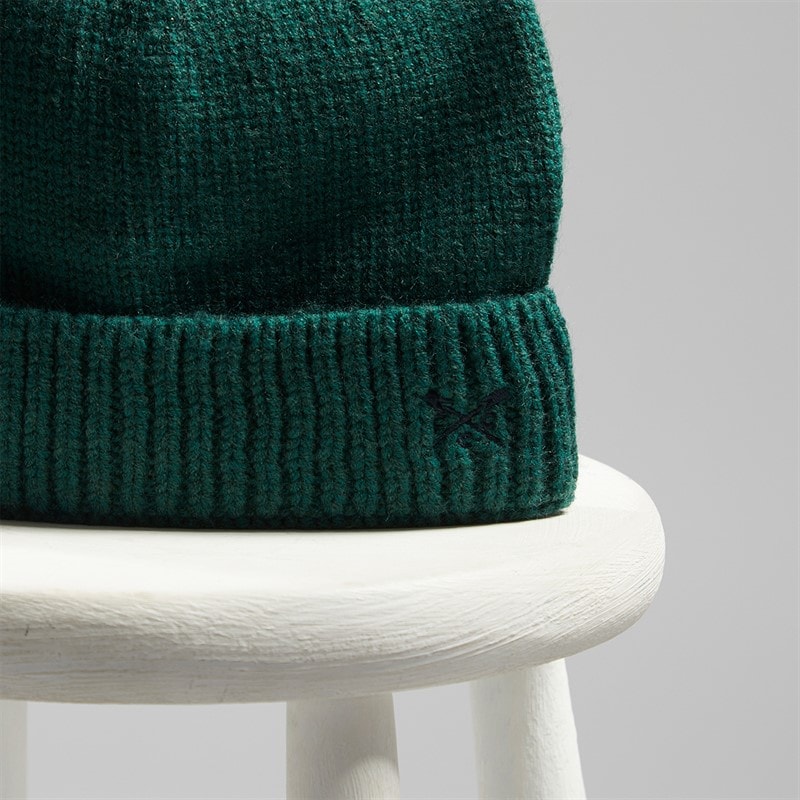 Crew Clothing Mens Beanie Hat Bottle Green - Image 3
