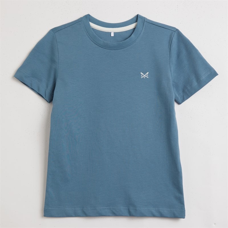 Crew Clothing Boys Three Pack T-Shirts Grey Marl/Littleboy Blue/Provinical Blue - Image 2