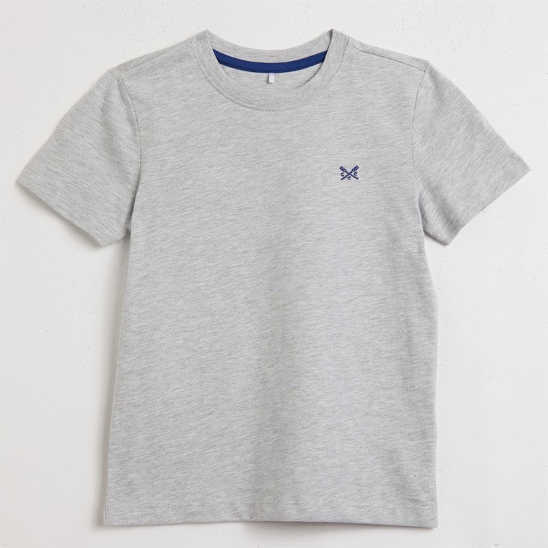 Crew Clothing Boys Three Pack T-Shirts Grey Marl/Littleboy Blue/Provinical Blue - Image 4