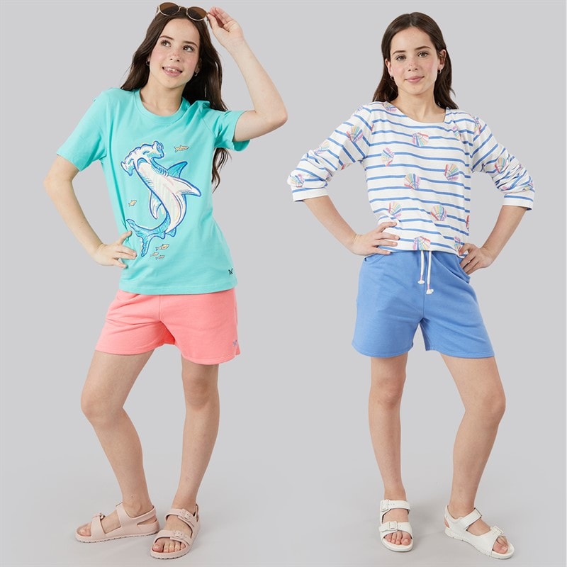 Crew Clothing Girls Two Pack Shorts Peony/Ultra Marine Peony / Ultra Marine - Image 3