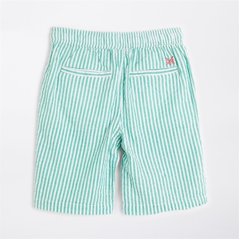 Crew Clothing Boys Searsucker Stripe Shorts Jelly Bean/Snow White Jelly Bean + Snow White - Image 2