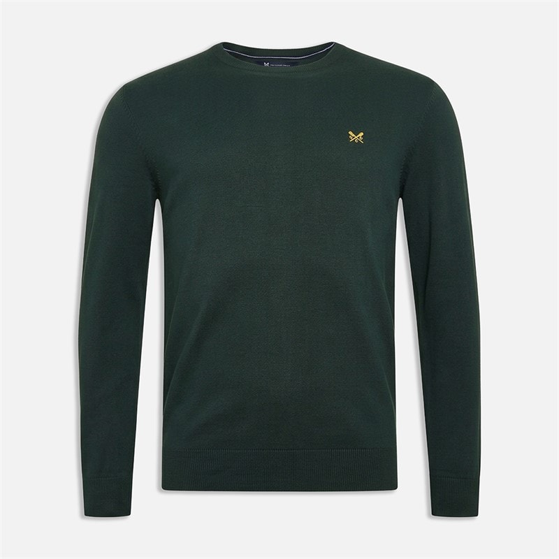 Crew Clothing Mens Cotton Crew Neck Jumper Sycamore
