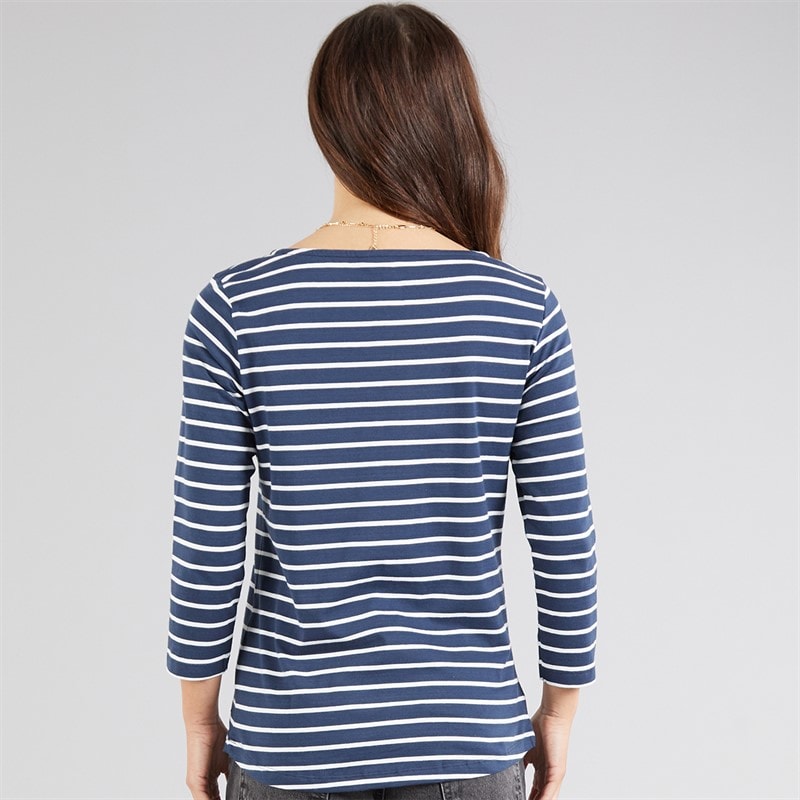 Crew Clothing Womens Breton Long Sleeve Stripe Top Navy/White - Image 2