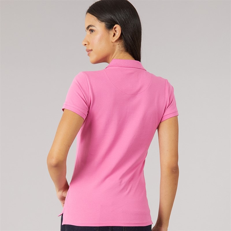 Crew Clothing Womens Exmouth Polo Shirt Ibis Rose - Image 2