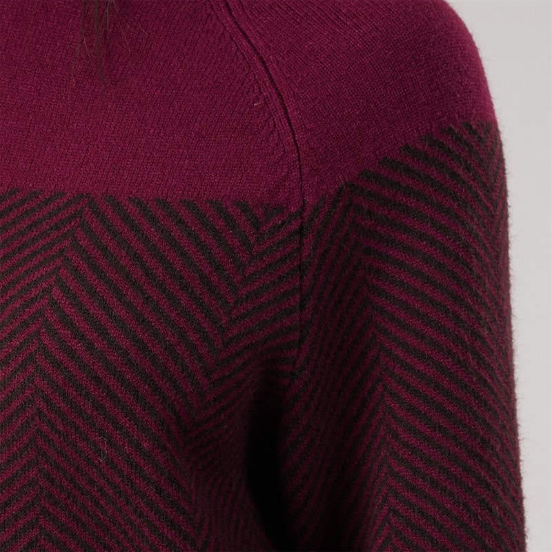 Crew Clothing Womens Jacquard Roll Neck Jumper Beet Red - Image 3