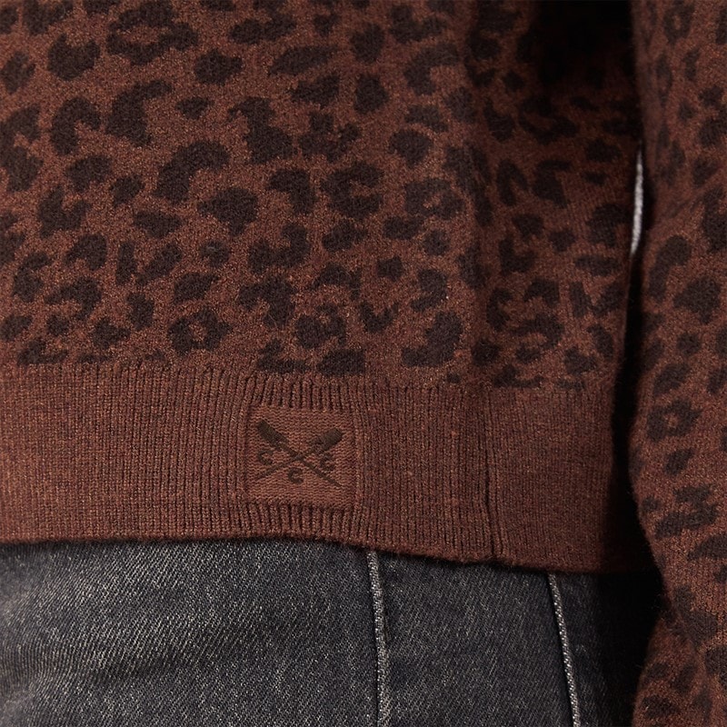 Crew Clothing Womens Jacquard Cardigan Leopard - Image 3