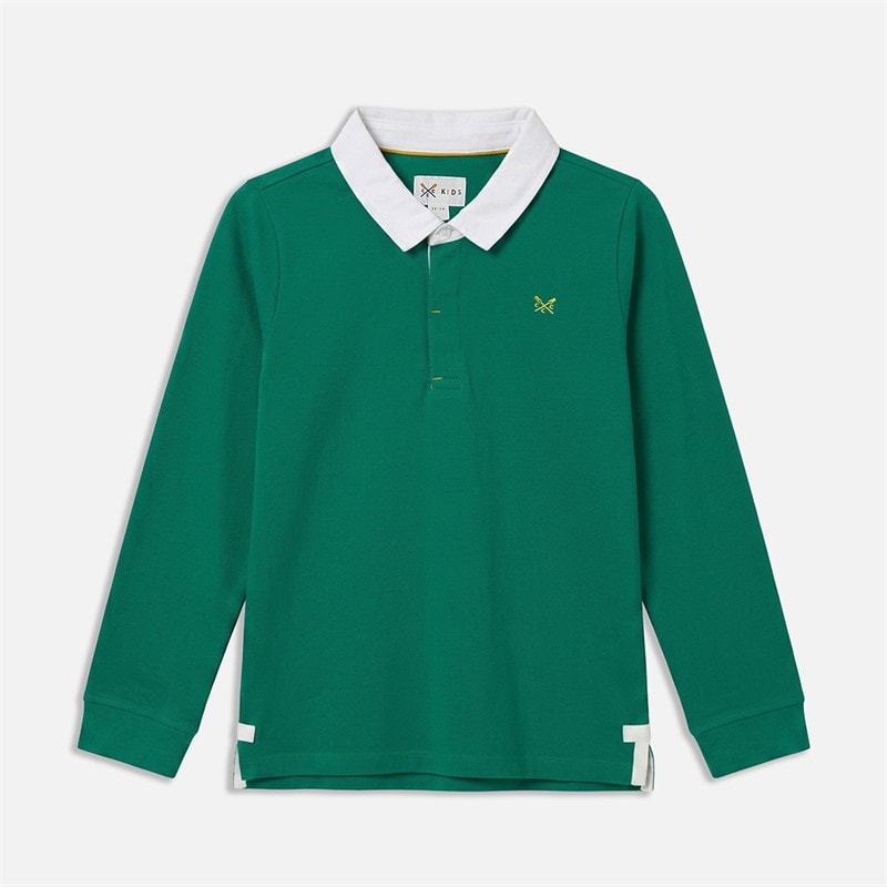 Crew Clothing Boys Two Pack Long Sleeve Rugby Tops Greenblue - Image 2