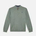Crew Clothing Boys Half Zip Knitted Jumper Sage