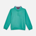Crew Clothing Boys YD Half Zip Sweatshirt Aqua