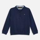 Crew Clothing Boys YD Half Zip Sweatshirt Navy