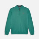 Crew Clothing Boys Half Zip Knitted Jumper Pale Blue