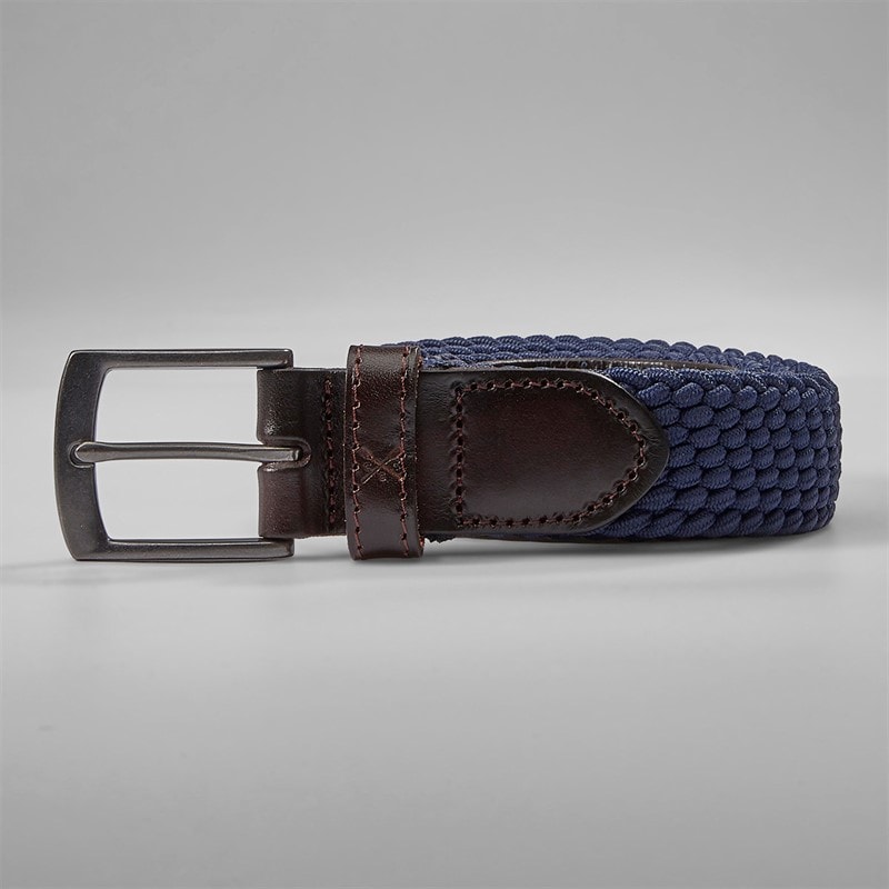 Crew Clothing Mens Woven Belt Navy