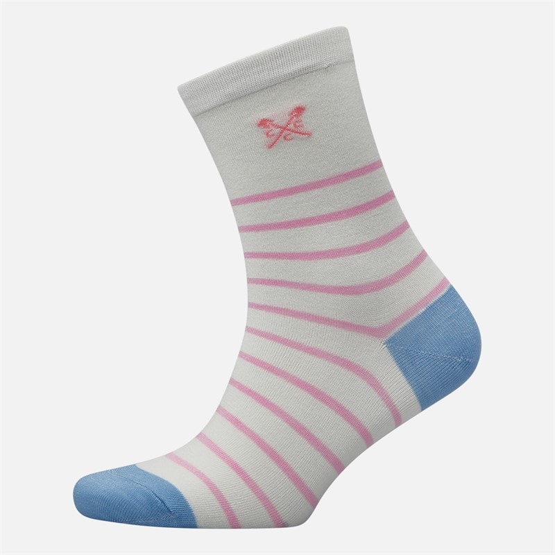 Crew Clothing Womens Three Pack Stripe Heart Socks Pinkblue - Image 2