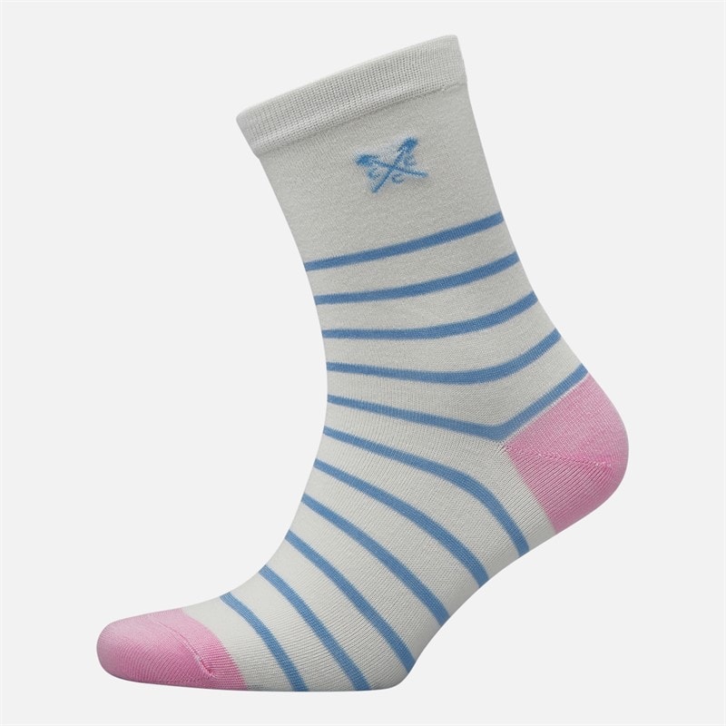 Crew Clothing Womens Three Pack Stripe Heart Socks Pinkblue - Image 3