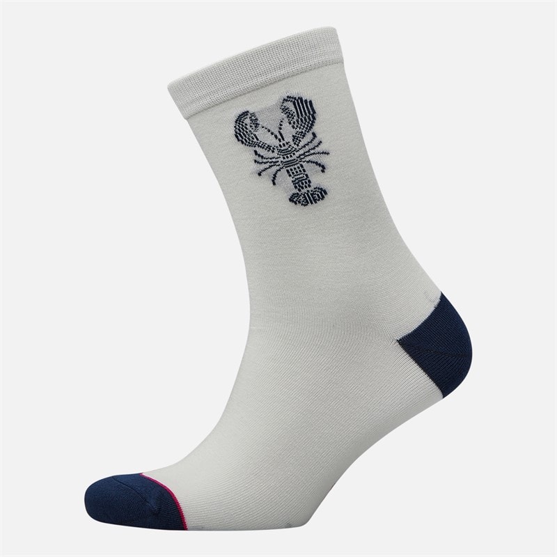 Crew Clothing Womens Three Pack Lobster Socks Navy/Red/Cream Nvyredcrm - Image 3