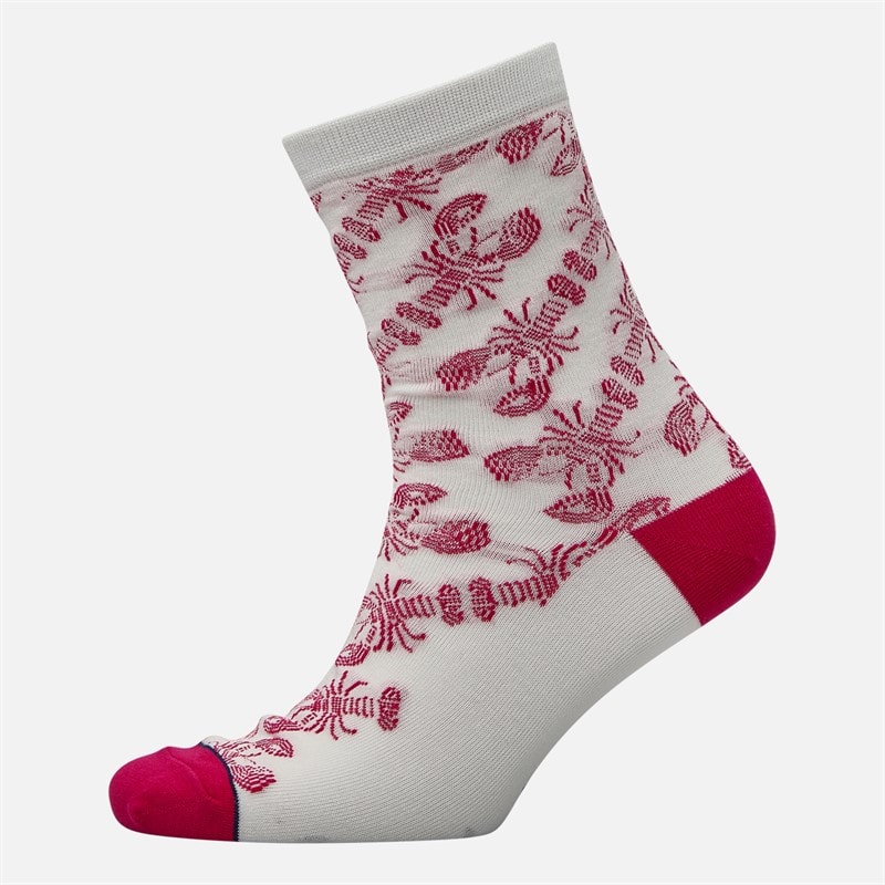 Crew Clothing Womens Three Pack Lobster Socks Navy/Red/Cream Nvyredcrm - Image 4
