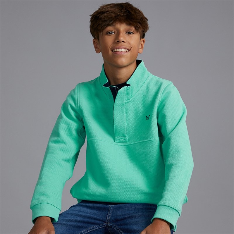 Crew Clothing Boys Padstow Sweatshirt Turquoise - Image 1