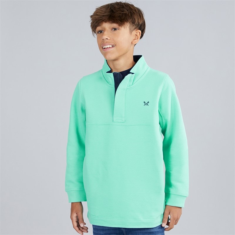 Crew Clothing Boys Padstow Sweatshirt Turquoise - Image 3