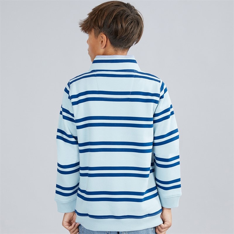Crew Clothing Boys Half Zip Sweatshirt Blue Multi Bluemulti - Image 2