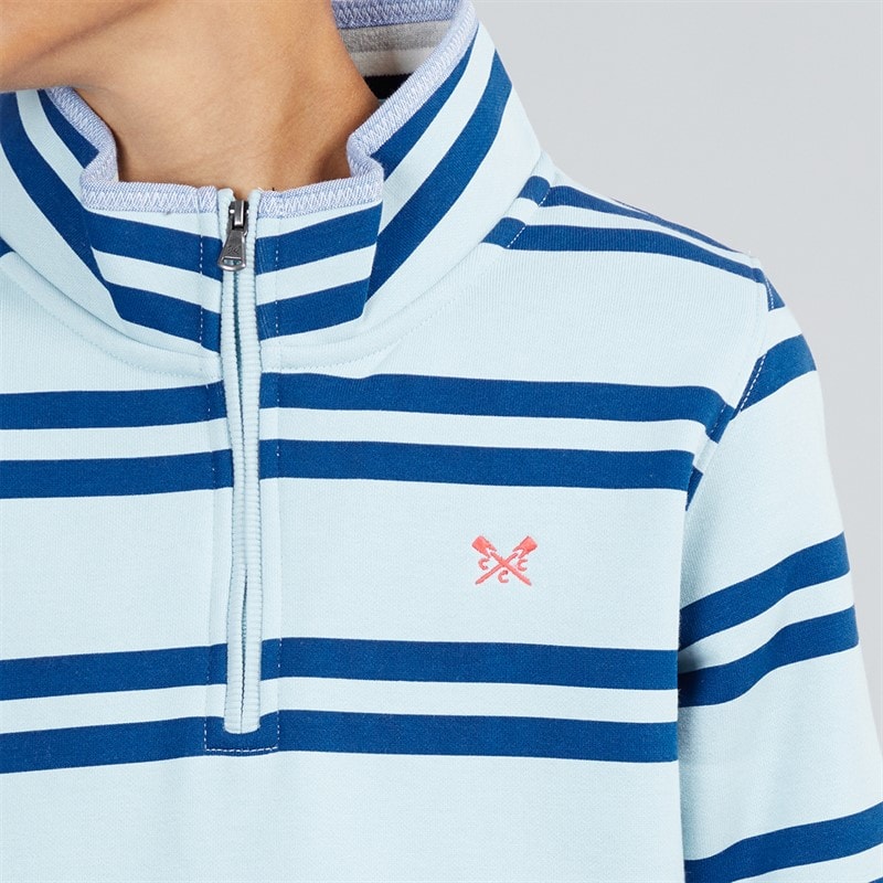 Crew Clothing Boys Half Zip Sweatshirt Blue Multi Bluemulti - Image 3