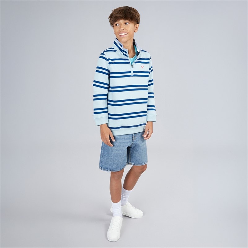 Crew Clothing Boys Half Zip Sweatshirt Blue Multi Bluemulti - Image 4