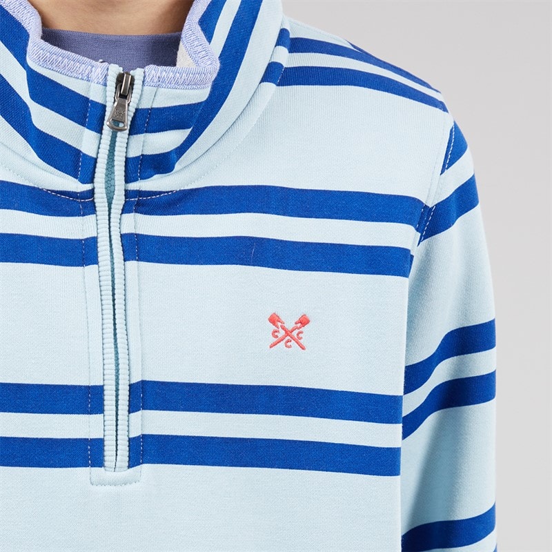 Crew Clothing Boys Half Zip Sweatshirt Blue Multi Bluemulti - Image 5
