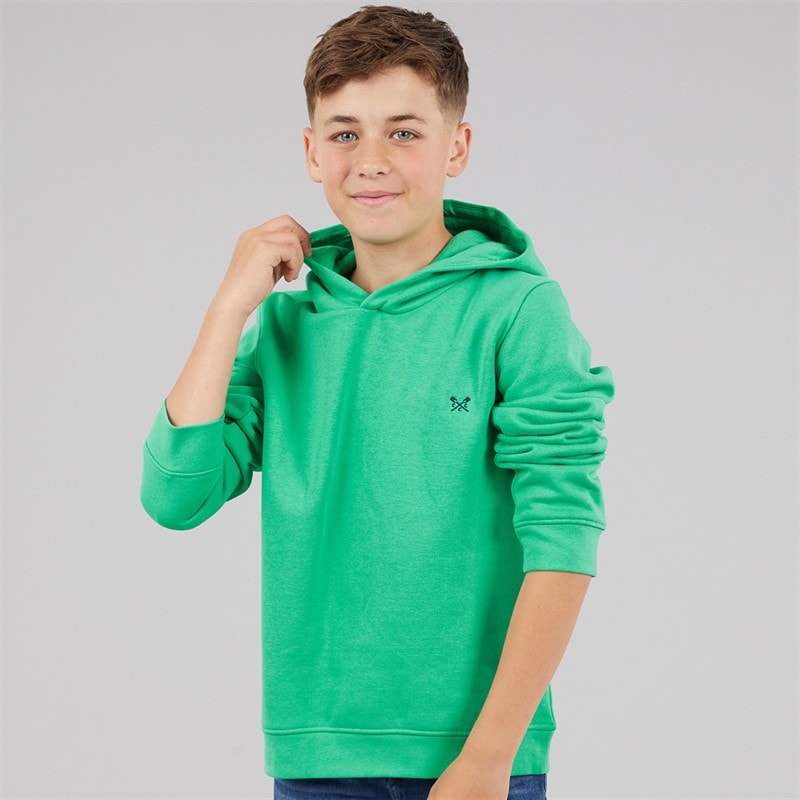 Crew Clothing Boys Cross Oars Hoodie Bright Green Brightgreen