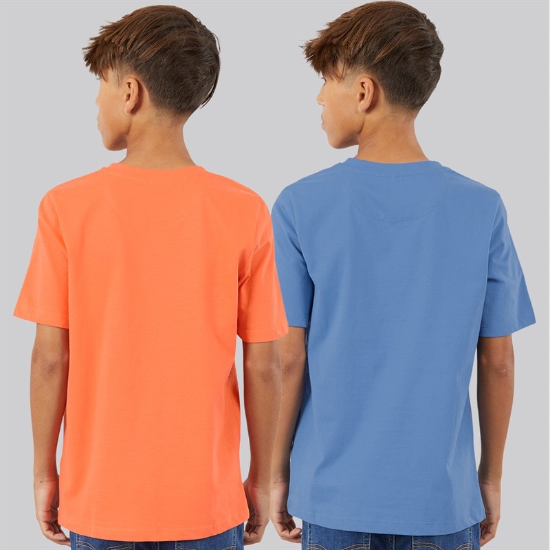 Crew Clothing Boys Two Pack T-Shirts Coral/Blue Coralblue - Image 2
