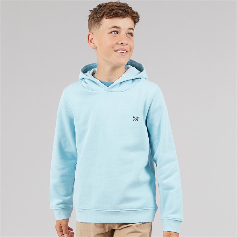 Crew Clothing Boys Cross Oars Hoodie Light Blue Lightblue