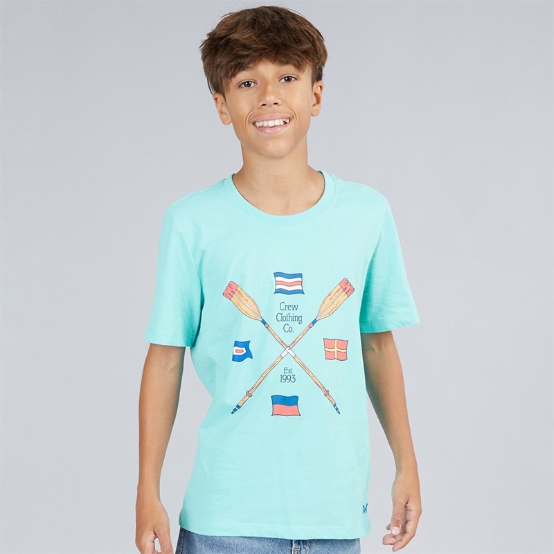 Crew Clothing Boys T-Shirt Blue Flag Blueflag