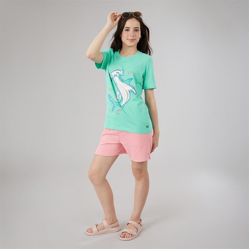 Crew Clothing Girls T-Shirt Aqua - Image 3