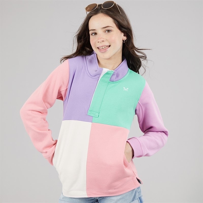 Crew Clothing Girls Padstow Sweatshirt Rainbow