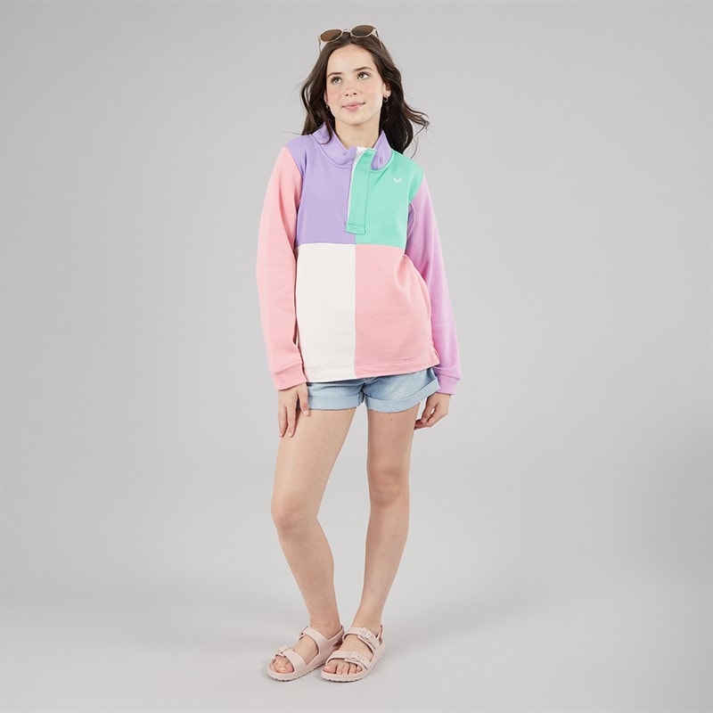 Crew Clothing Girls Padstow Sweatshirt Rainbow - Image 3