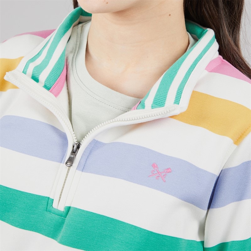 Crew Clothing Girls Half Zip Sweatshirt Rainbow - Image 3