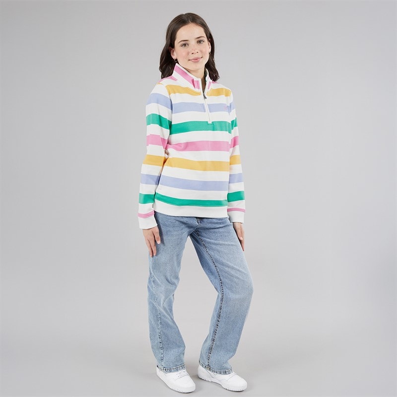 Crew Clothing Girls Half Zip Sweatshirt Rainbow - Image 4