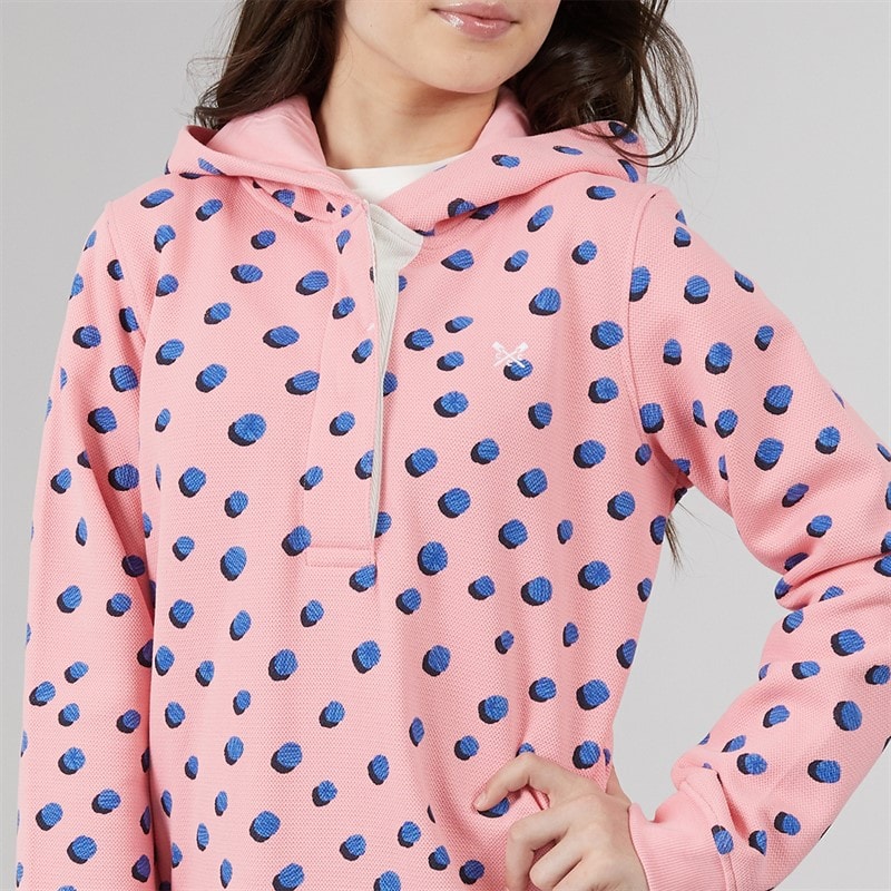 Crew Clothing Girls Padstow Half Zip Hoodie Pink Multi Pinkmulti - Image 3
