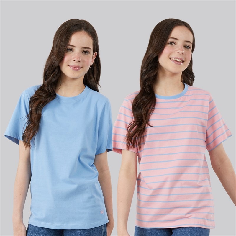 Crew Clothing Girls Two Pack T-Shirts Pink/Multi Pinkmulti