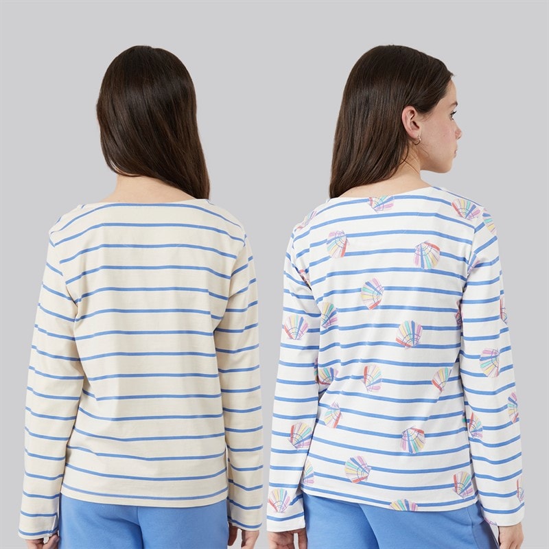 Crew Clothing Girls Two Pack Long Sleeve T-Shirts White/Multi Whitemult - Image 2