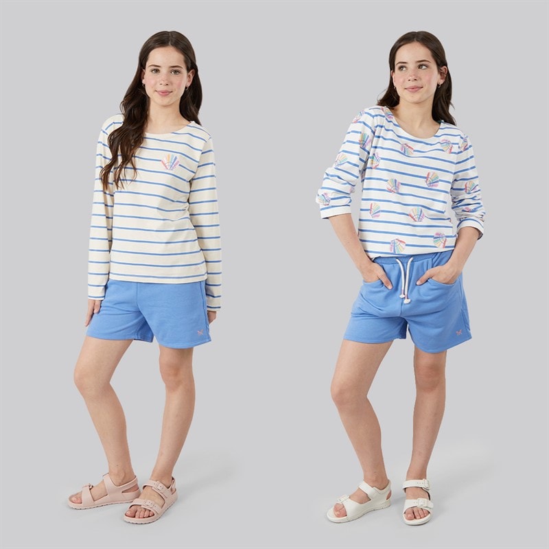 Crew Clothing Girls Two Pack Long Sleeve T-Shirts White/Multi Whitemult - Image 3