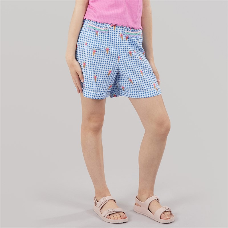 Crew Clothing Girls Paperbag Shorts Blue