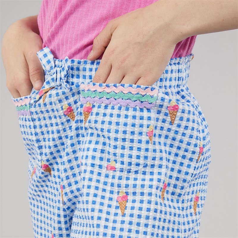 Crew Clothing Girls Paperbag Shorts Blue - Image 3