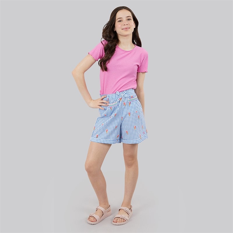 Crew Clothing Girls Paperbag Shorts Blue - Image 4