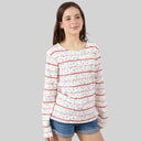 Crew Clothing Girls Brenton Long Sleeve T-Shirt White/Multi Whitemult