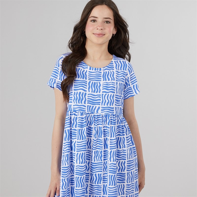 Crew Clothing Girls Everday Dress Blue Multi Bluemulti - Image 3