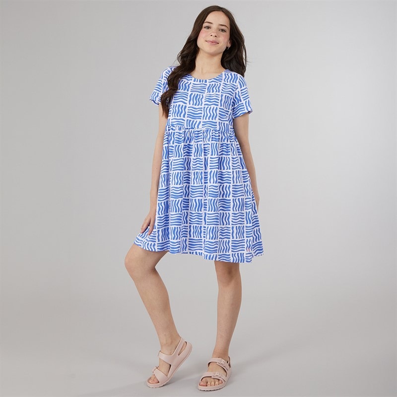 Crew Clothing Girls Everday Dress Blue Multi Bluemulti - Image 4